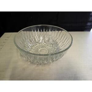 Vintage ARCOROC Diamond Cut Glass 8" Serving Bowl